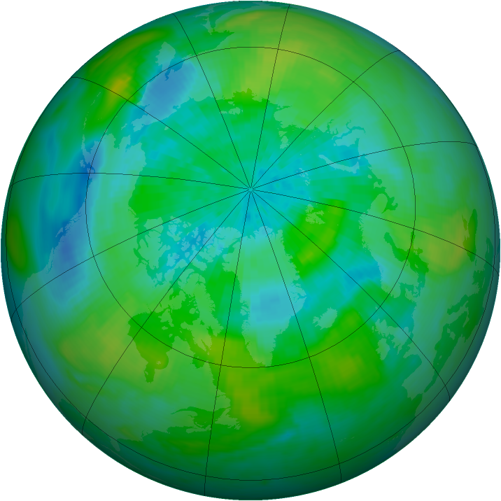 Arctic ozone map for 16 September 1980